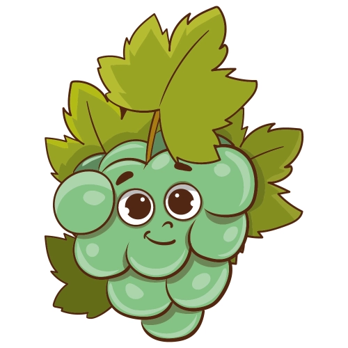 Craft Supply Classroom Cutout | Cartoon or Plain Green Grapes Fruit Cutout
